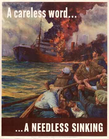 A Careless word. a needless sinking poster